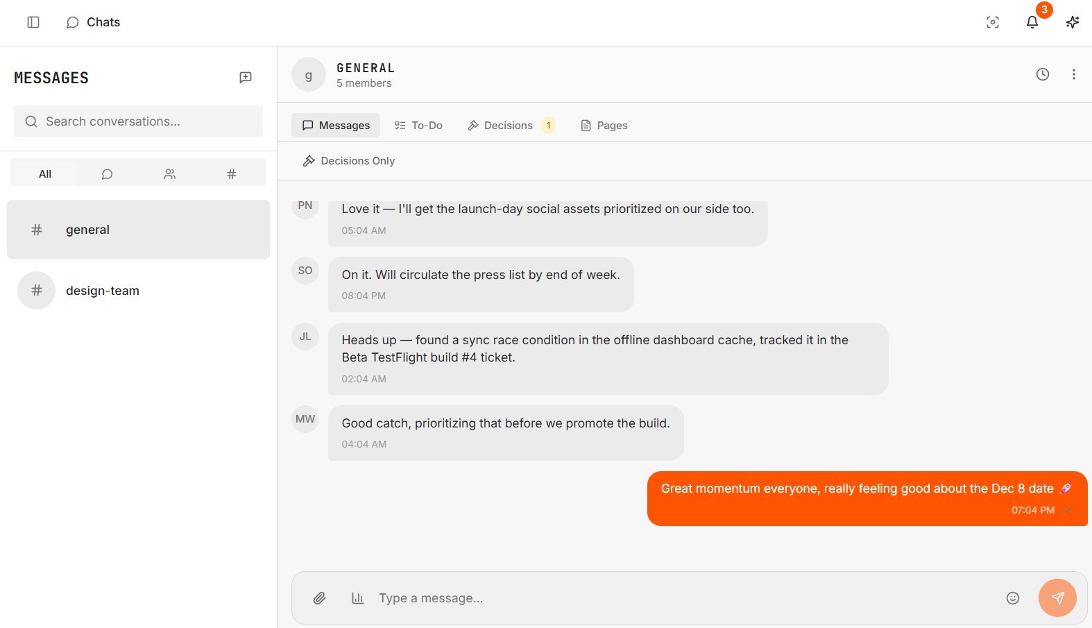 Tenon chat channel